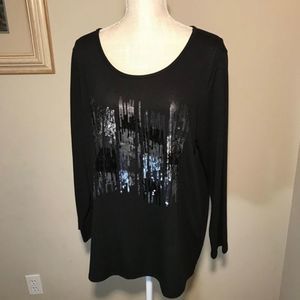 LC Waikiki Black Sequinned Sweater 2XL
